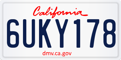CA license plate 6UKY178