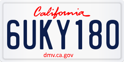 CA license plate 6UKY180