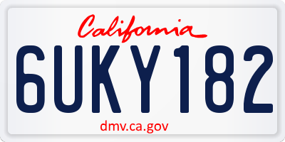 CA license plate 6UKY182