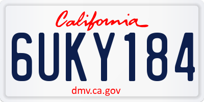 CA license plate 6UKY184