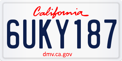 CA license plate 6UKY187