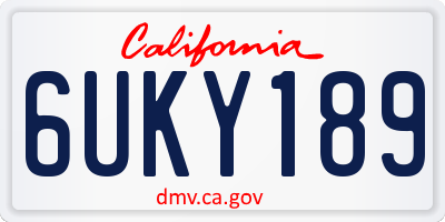 CA license plate 6UKY189