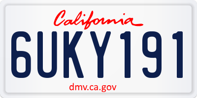 CA license plate 6UKY191