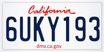 CA license plate 6UKY193