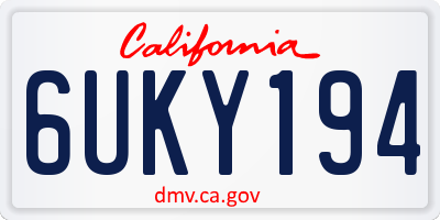 CA license plate 6UKY194
