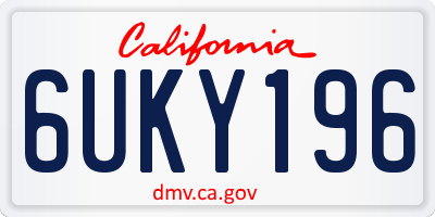 CA license plate 6UKY196