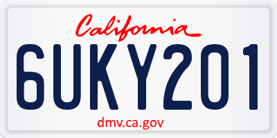 CA license plate 6UKY201