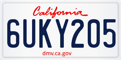 CA license plate 6UKY205