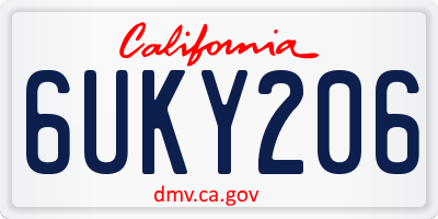 CA license plate 6UKY206