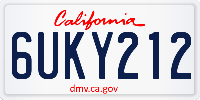 CA license plate 6UKY212