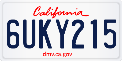 CA license plate 6UKY215