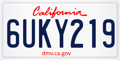 CA license plate 6UKY219