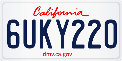 CA license plate 6UKY220
