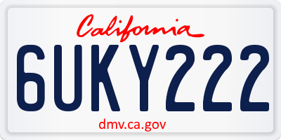 CA license plate 6UKY222