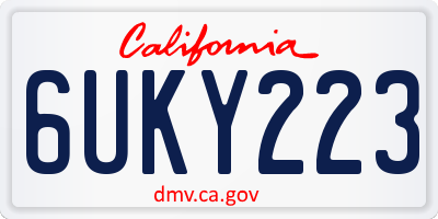CA license plate 6UKY223
