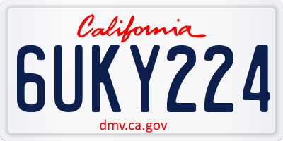CA license plate 6UKY224