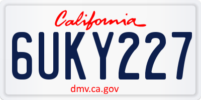 CA license plate 6UKY227