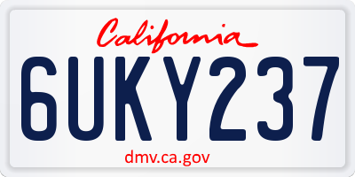 CA license plate 6UKY237