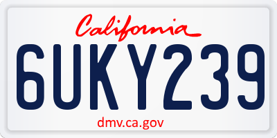 CA license plate 6UKY239