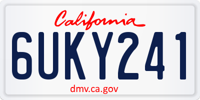 CA license plate 6UKY241