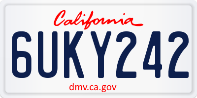 CA license plate 6UKY242