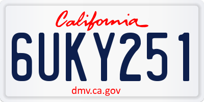 CA license plate 6UKY251
