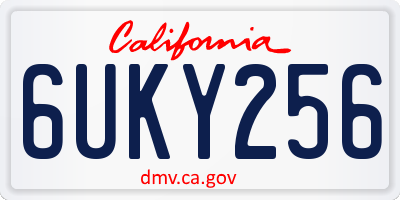CA license plate 6UKY256