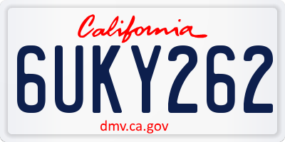 CA license plate 6UKY262