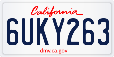 CA license plate 6UKY263