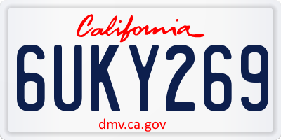 CA license plate 6UKY269
