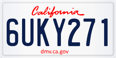 CA license plate 6UKY271