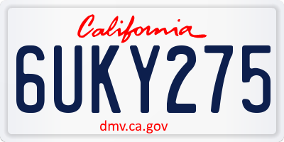 CA license plate 6UKY275