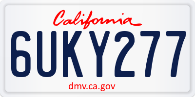 CA license plate 6UKY277