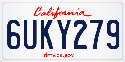 CA license plate 6UKY279