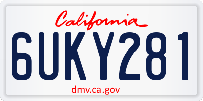 CA license plate 6UKY281