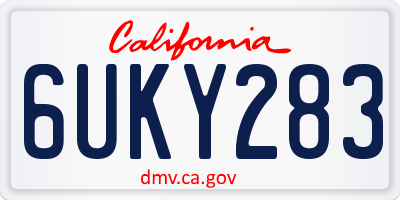 CA license plate 6UKY283