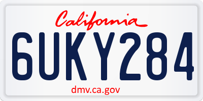 CA license plate 6UKY284
