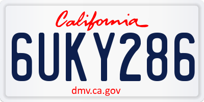 CA license plate 6UKY286