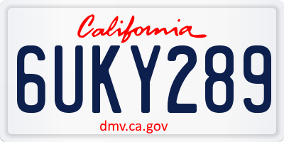 CA license plate 6UKY289