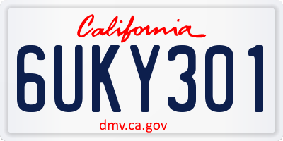 CA license plate 6UKY301