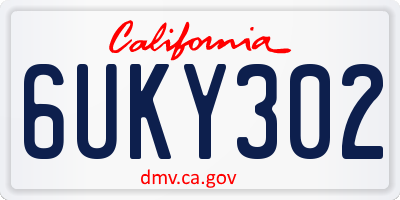 CA license plate 6UKY302