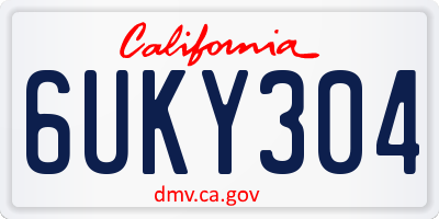 CA license plate 6UKY304