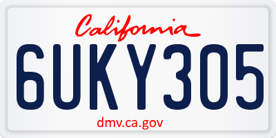 CA license plate 6UKY305