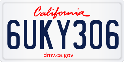 CA license plate 6UKY306
