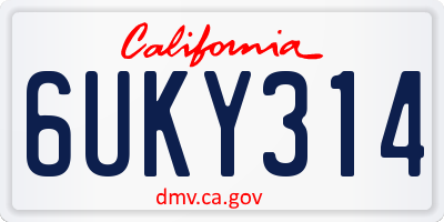 CA license plate 6UKY314