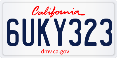 CA license plate 6UKY323
