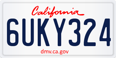 CA license plate 6UKY324