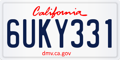 CA license plate 6UKY331