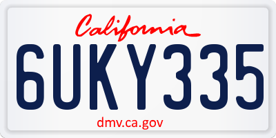CA license plate 6UKY335