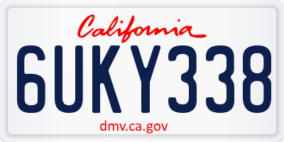 CA license plate 6UKY338